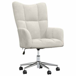 vidaXL Scaun de relaxare, alb crem, catifea