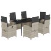 vidaXL Set mobilier de grădină cu perne, 7 piese gri deschis poliratan