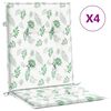 vidaXL Perne de scaun spătar jos, 4 buc., model frunze, textil