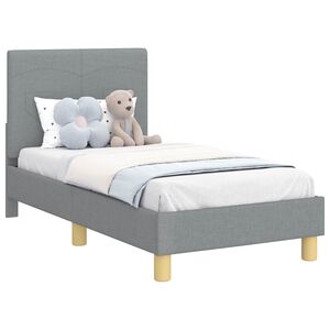vidaXL Cadru de pat pentru copii cu spătar Gri deschis 70 x 140 cm