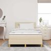 vidaXL Pat cu arcuri cu saltea cu headboard Crem 120 x 190 cm țesătură