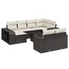 vidaXL Set canapele de grădină cu perne, 11 piese, negru, poliratan
