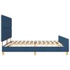 vidaXL Cadru de pat cu headboard albastru 200 x 200 cm țesătură