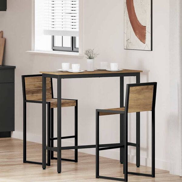 vidaXL masă Stejar Artizanal 100 x 40 x 100,5 cm