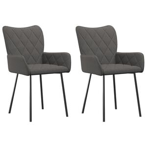 vidaXL Scaune de bucătărie, 2 buc., gri &icirc;nchis, material textil