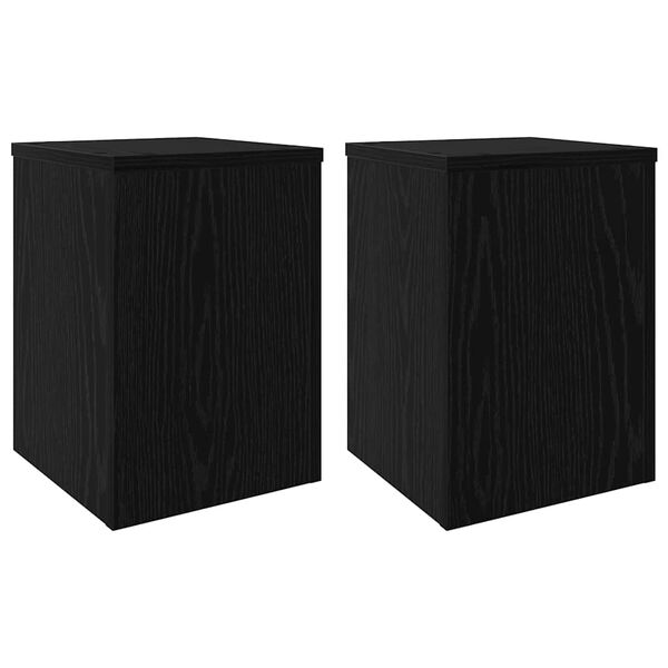 vidaXL Suport pentru plante 2 pcs Stejar Negru 25 x 25 x 35 cm