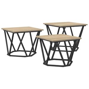 vidaXL Masă de cafea 3 buc. Stejar Sonoma 50 x 50 x 40 cm