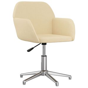 vidaXL Scaun de birou pivotant, crem, material textil