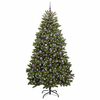 vidaXL Brad de Crăciun artificial cu 300 LED Verde 210 cm PVC și Metal