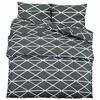 vidaXL Set cu husă de pilotă, gri &icirc;nchis și alb, 140x200 cm, bumbac