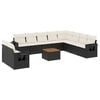 vidaXL Set canapele de grădină cu perne, 11 piese, negru, poliratan