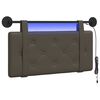vidaXL Tăblie de pat suspendată Cu lumină LED Gri Piele artificială