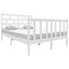 vidaXL Cadru de pat, alb, 140x190 cm, lemn masiv de pin