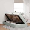 vidaXL Pat cu saltea și spațiu de depozitare Gri deschis 100 x 200 cm