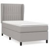 vidaXL Pat box spring cu saltea, gri deschis, 90x200 cm, textil