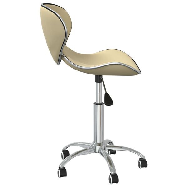 vidaXL Scaune de bucătărie pivotante, 6 buc., crem, piele ecologică