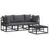 vidaXL Set de canapele pentru grădină 4 buc. Negru Metal