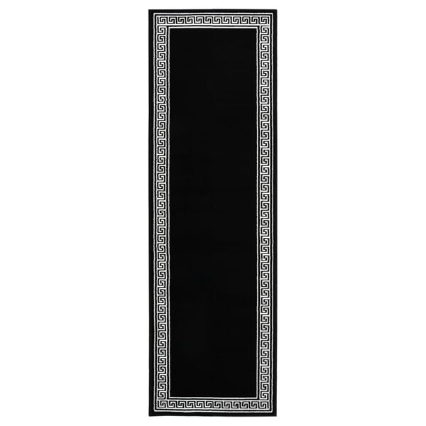 vidaXL Covor traversă, negru cu motiv, 60x150 cm, BCF