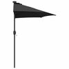 vidaXL Parasol de Grădină Negru 294 x 150 x 223 cm Poliester și oțel