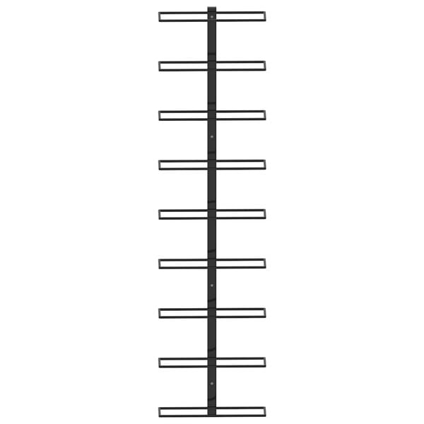 vidaXL Suport sticle de vin de perete, 9 sticle, negru, fier
