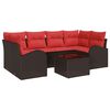 vidaXL Set de canapele pentru grădină 7 pcs Beige și Roșu poliratan