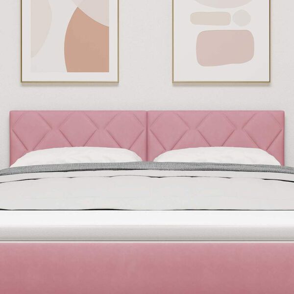 vidaXL Tăblie cap cu headboard Roz 160 cm Catifea
