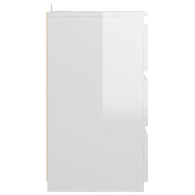 vidaXL Noptieră, alb extralucios, 40x35x62,5 cm, lemn compozit