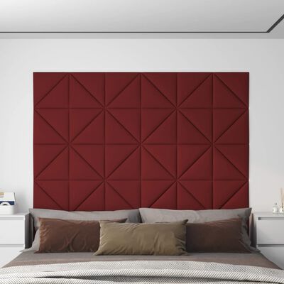 vidaXL Panouri de perete, 12 buc., roșu vin, 30x30 cm, textil, 0,54 m²