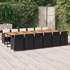 vidaXL Set mobilier de exterior cu perne, 13 piese, negru, poliratan