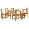 vidaXL Set de dining 7 buc. Gri Lemn de stejar masiv