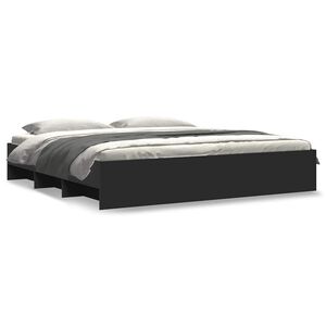 vidaXL Cadru de pat fără saltea Negru 180x200cm Lemn prelucrat