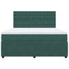 vidaXL Pat box spring cu saltea, verde &icirc;nchis, 180x200 cm, catifea