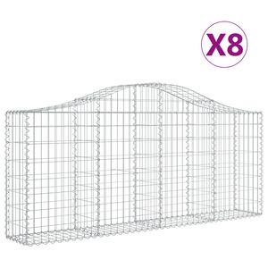 vidaXL Coșuri gabion arcuite 8 buc, 200x30x80/100cm, fier galvanizat