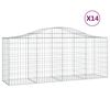 vidaXL Coșuri gabion arcuite 14 buc, 200x50x80/100 cm, fier galvanizat