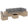 vidaXL Set canapele de grădină, 7 piese, cu perne, bej, poliratan