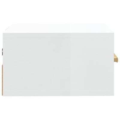 vidaXL Noptiere de perete, 2 buc., alb extralucios, 35x35x20 cm