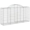 vidaXL Coșuri gabion arcuite 15 buc, 200x50x100/120cm, fier galvanizat