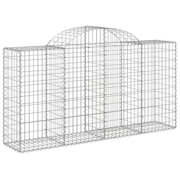 vidaXL Coșuri gabion arcuite 15 buc, 200x50x100/120cm, fier galvanizat