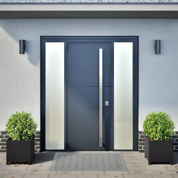 vidaXL Jardiniere de grădină 2 buc., negru, 40x40x40 cm, oțel