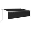 vidaXL Copertină retractabilă automat cu stor, antracit, 6x3 m