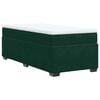 vidaXL Pat box spring cu saltea, verde &icirc;nchis, 100x200 cm, catifea
