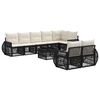 vidaXL Set de canapele pentru grădină 9 pcs Negru și Alb crem