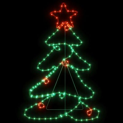 vidaXL Figurină pom de Crăciun, 144 LED-uri, 88x56 cm