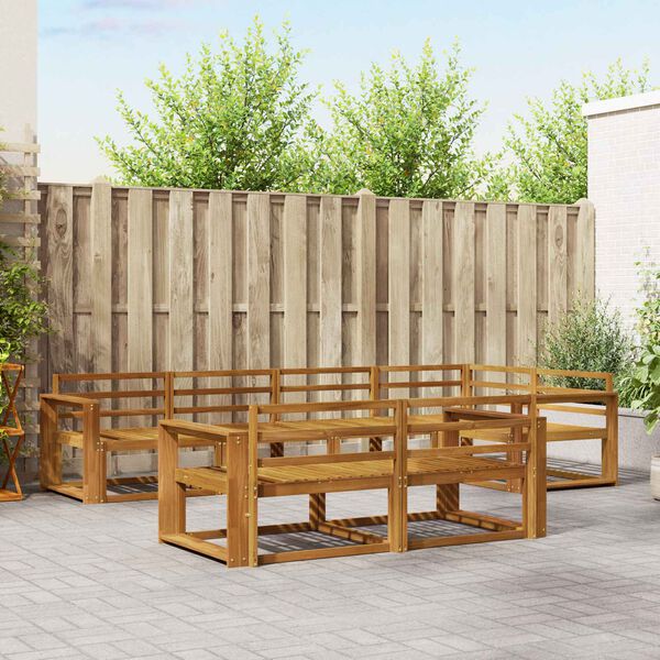 vidaXL Set de canapele de exterior 7 pcs natural Lemn Solid de Acacia