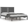 vidaXL Cadru de pat, gri, 140x190 cm, lemn masiv de pin