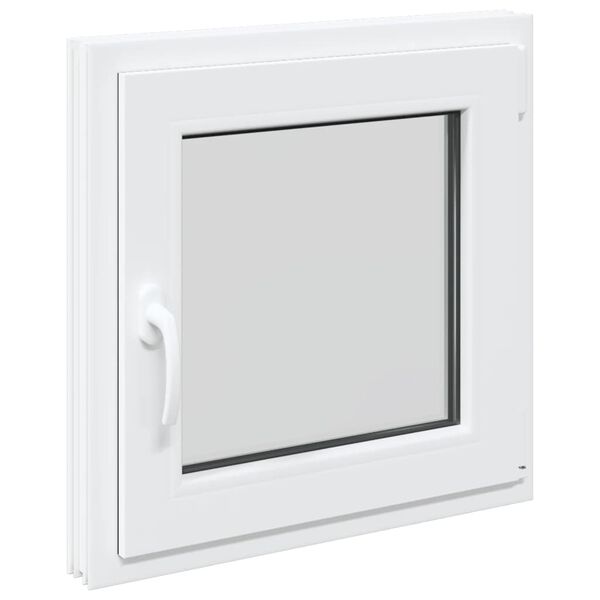 vidaXL Fereastra de subsol „RISOR” 60x60 cm Pt&Turn DIN Dreapta Alb