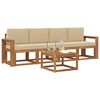 vidaXL Set de canapele de exterior cu pernă 5 pcs Natural și Bej