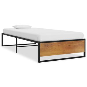 vidaXL Cadru de pat, negru, 100 x 200 cm, metal