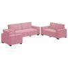 vidaXL Set de canapele cu perne, 3 piese, roz, catifea