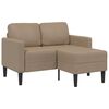 vidaXL Canapea cu 2 locuri și șezlong &icirc;n formă de L, Cappuccino, 125 cm, piele ecologică